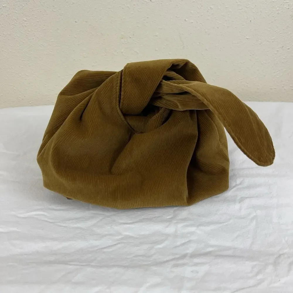 MERIT Signature Bag Brown Corduroy Knotted Cosmetic Makeup Pouch Knot Bag Beauty